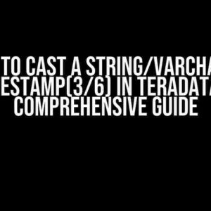 How to Cast a String/Varchar to Timestamp(3/6) in Teradata: A Comprehensive Guide